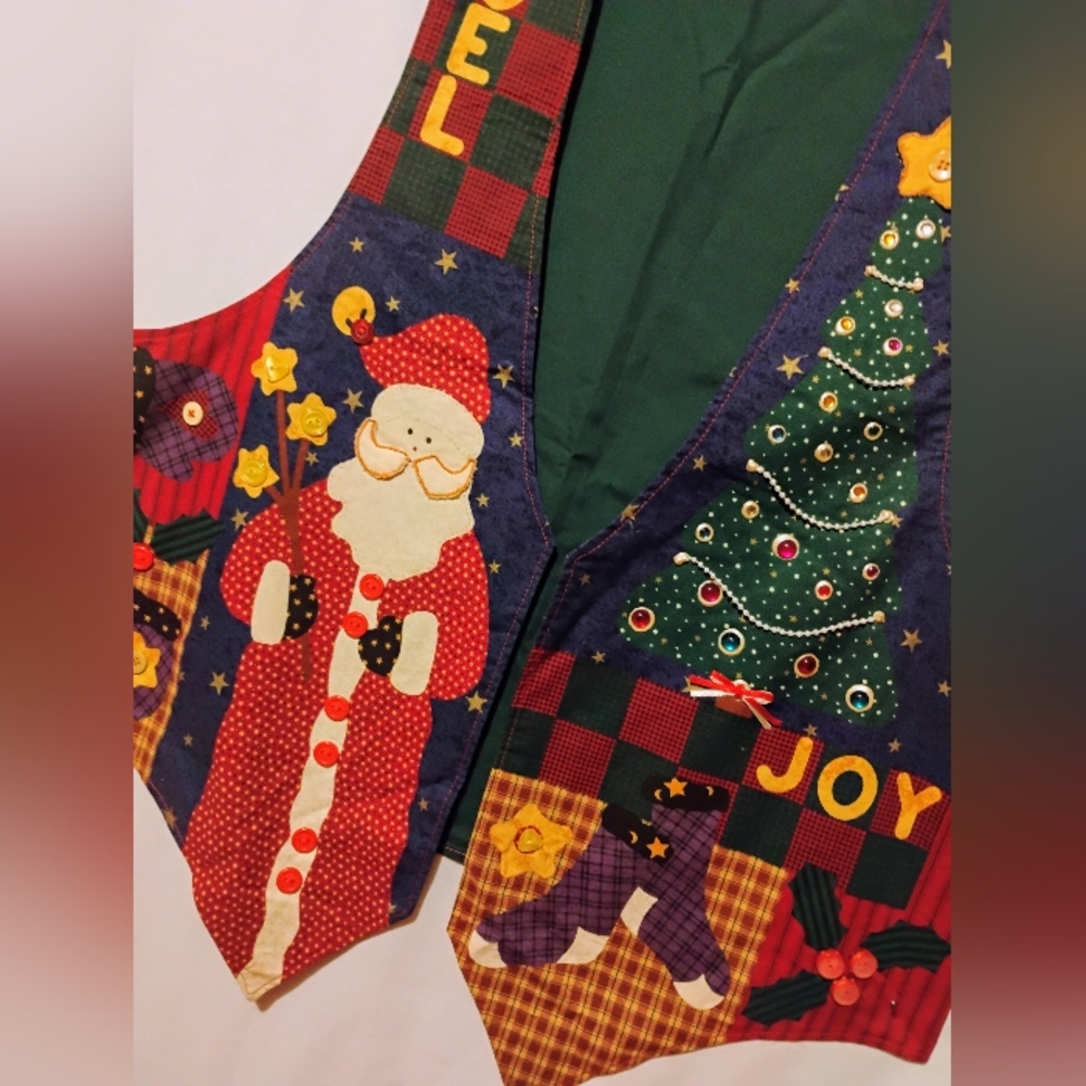 Festive Christmas Vest with Santa and Tree